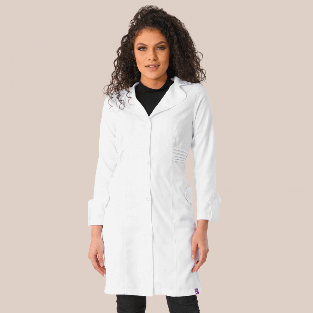 Jaleco Branco Safira Em Gabardine Premium - Use Anny Jalecos & Scrubs