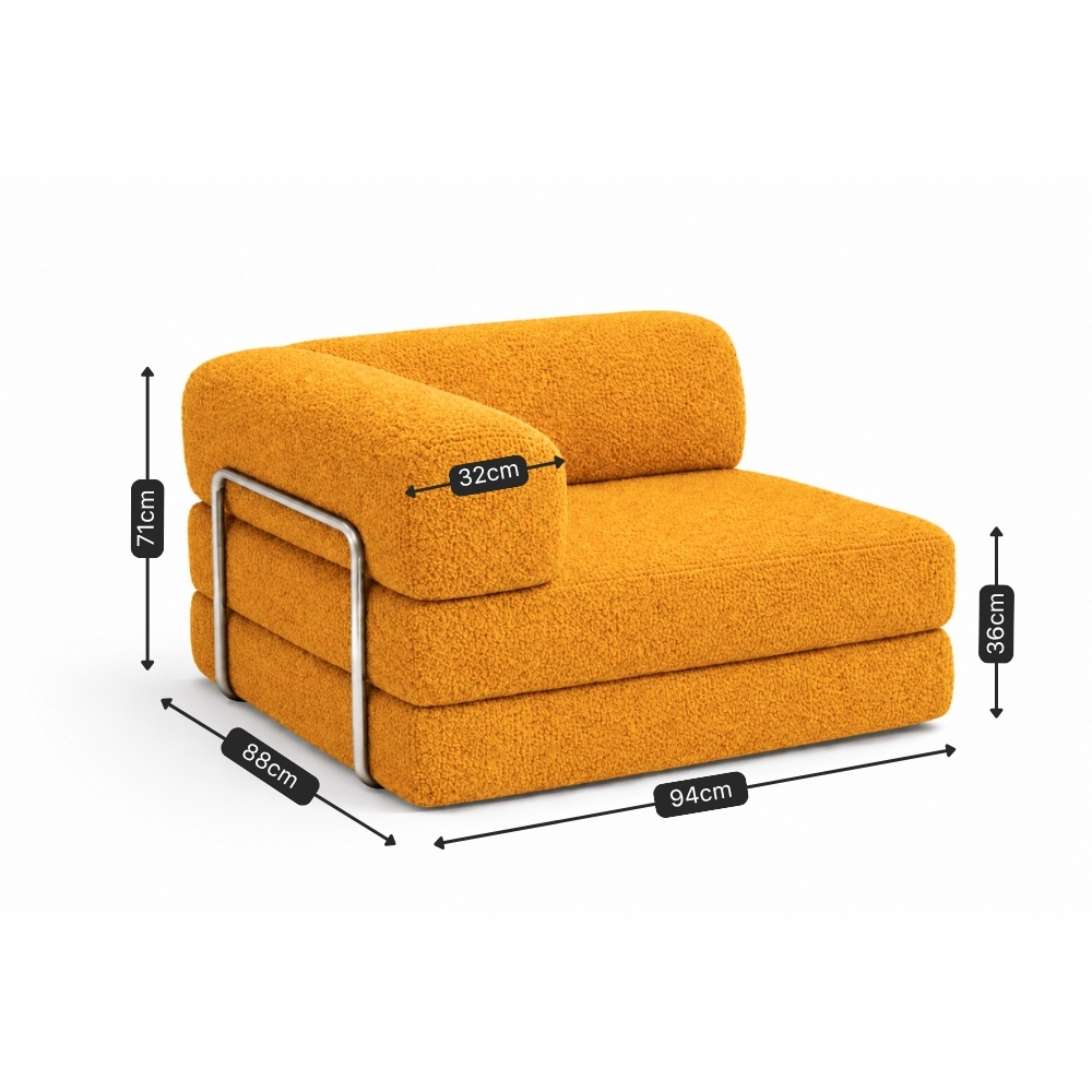 Medidas da Poltrona Cama Mood: 94 x 88 cm e 71 cm de altura