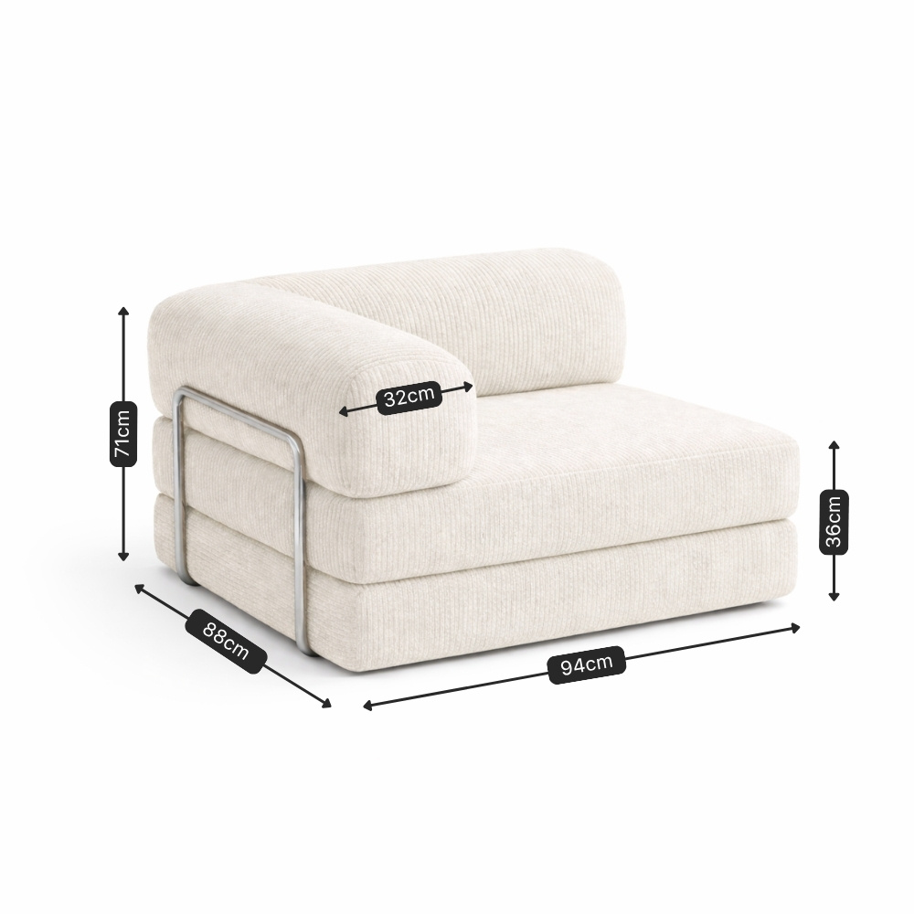 Medidas da Poltrona Cama Mood: 94 x 88 cm e 71 cm de altura