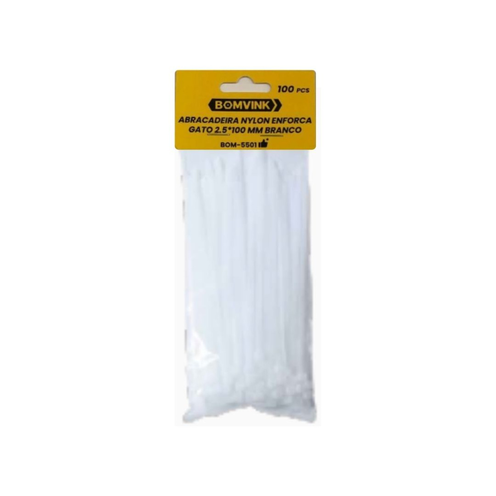 Abracadeira nylon enforca gato 2 5x100mm pct c 100 bom 5501 vcb shop