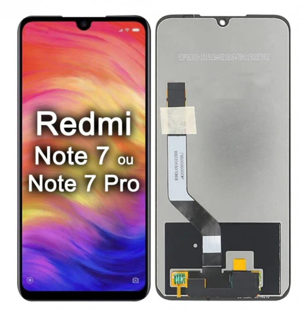 TELA REDMI NOTE 7 PRETO sem aro - DIAMONDS — frontal completo com touch — imagem 1
