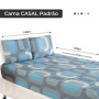 Jogo de cama CASAL - 200 Fios - 3 Pçs - Matrix - Azul