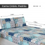 Jogo de cama CASAL - 200 Fios - 3 Pçs - Matrix - Azul Patchwork
