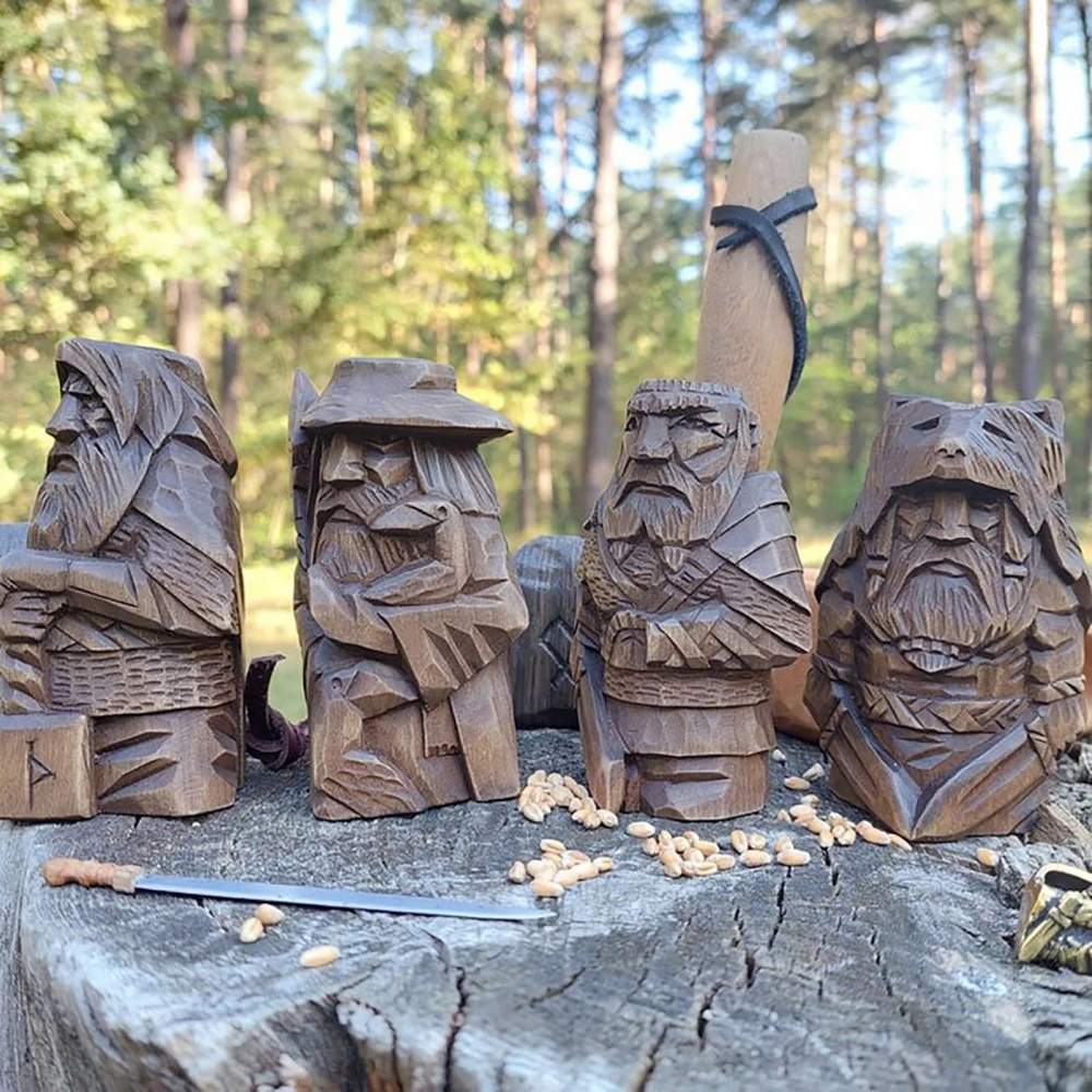 Totem Viking Nórdica Rústica Medieval Thor Odin 11cm - Viking