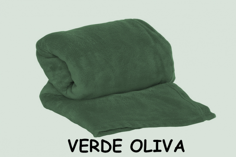 Cobertor Manta Soft Casal 1 Peça Confortável 2,20m X 1,80m - VERDE OLIVA