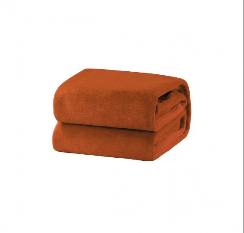 Cobertor Manta Soft Solteiro 1 Pç Confortável 2,20m X 1,40 -TERRACOTA