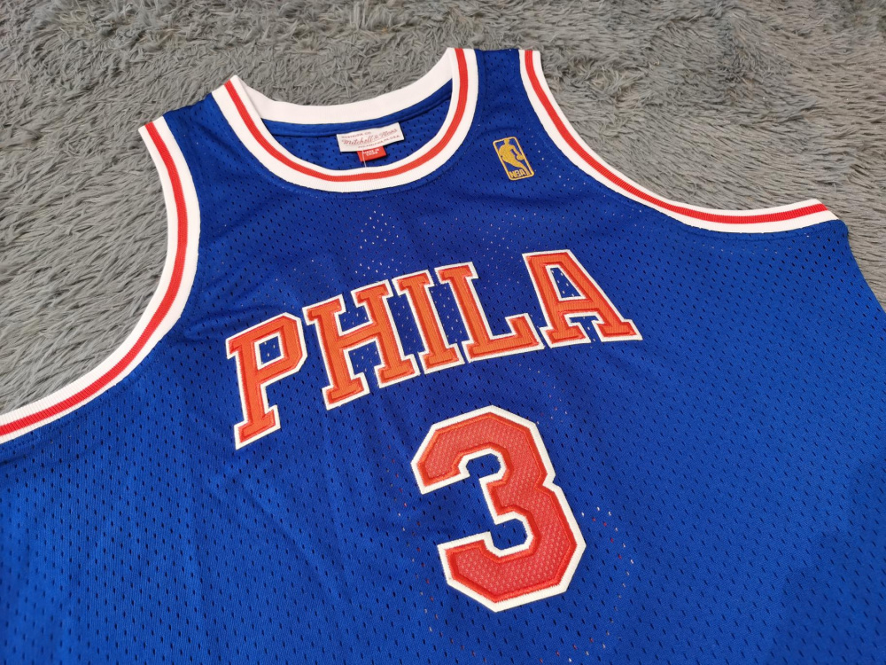 Mitchell & Ness Allen Iverson Philadelphia 76ers Black Big Tall Hardwood Classics Jersey