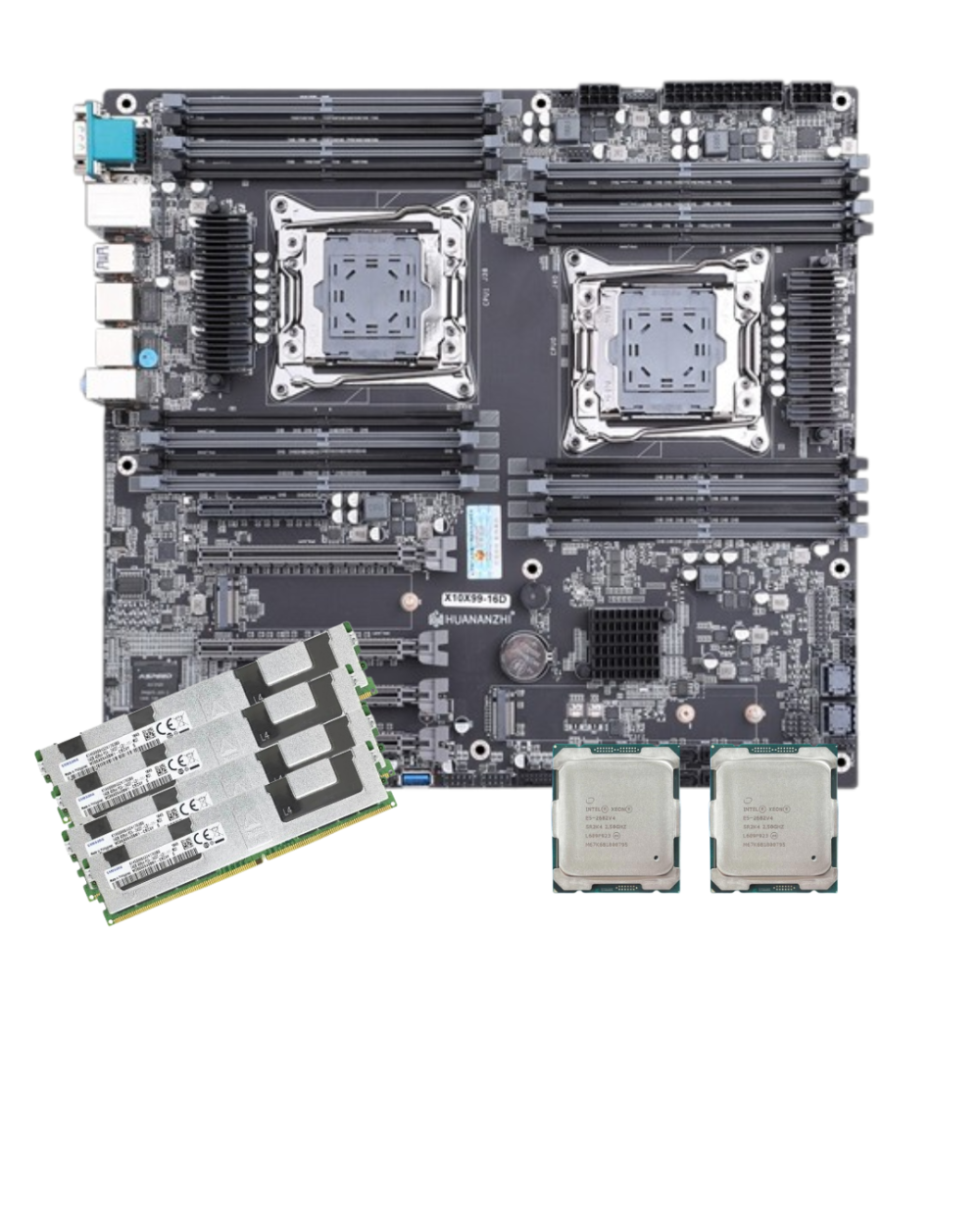 Kit Servidor Dual Xeon X99 X10x99-16d E5 2682 V4 256gb - War Computer