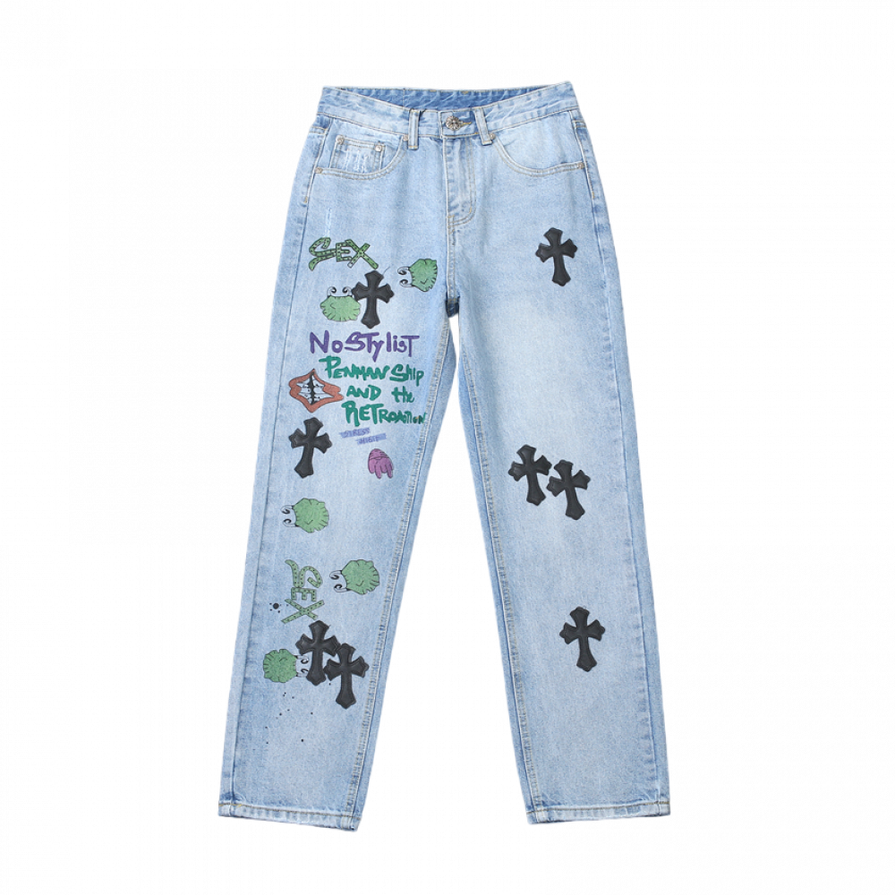 Calça Jeans Chrome Hearts X Comme Des Garçons Concept Sex Wavez Og