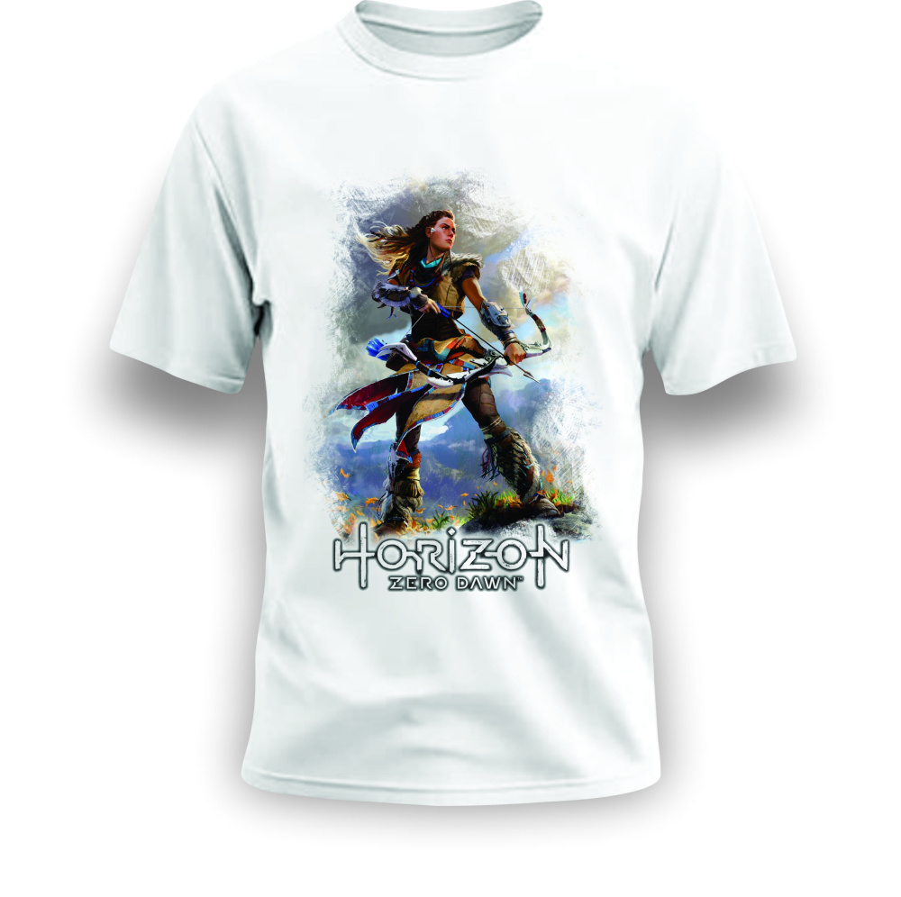 Liz Horizon Caterease CAMISA DE DESENHO ARTE GAME HORIZON PERSONALIZADO - White Wolf ...