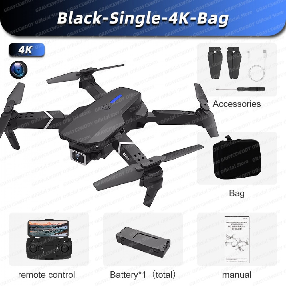 New E88Pro RC Drone 4K Professinal With 1080P Wide Angle Dual HD Camera ...